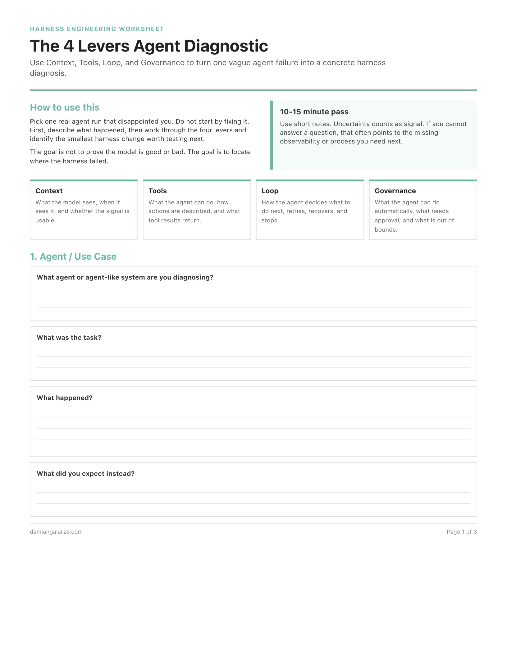 Preview of The 4 Levers Agent Diagnostic PDF