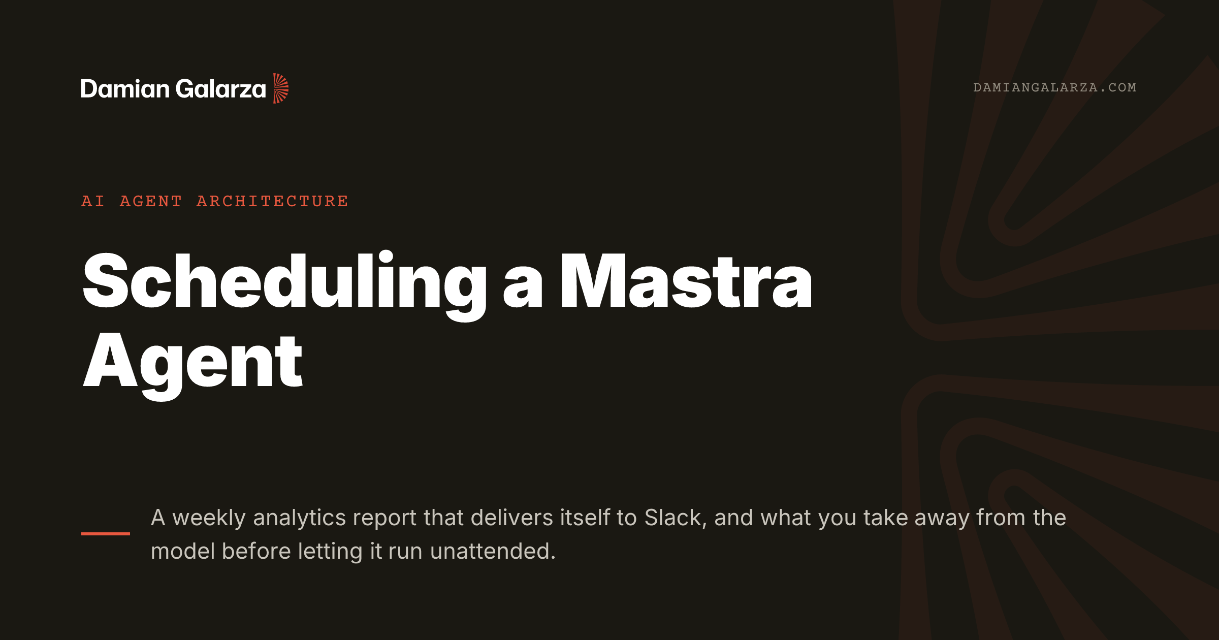 Scheduling a Mastra agent: the model writes the report, code posts it